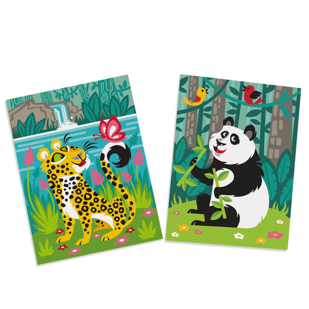 Artistic Adventure: Panda & Leopard Paint by Numbers Kit for Kids - 9.5x7in  - Ships from California, USA